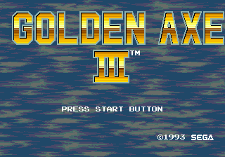 Golden Axe III (Japan) Title Screen